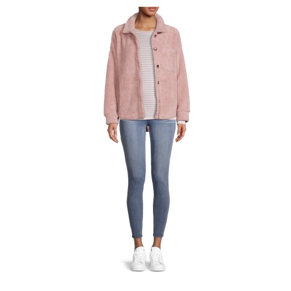 Time and Tru Faux Sherpa Button-Front Jacket size XL NWT